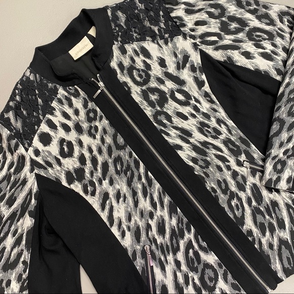 Chico's Jackets & Blazers - Chico's Animal Print Full Zip Jacket Lace Shoulder